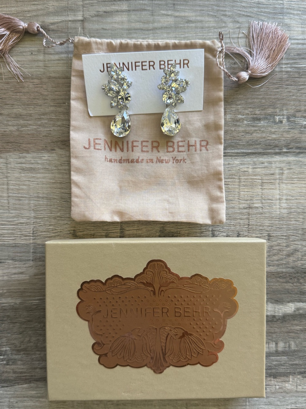 Jennifer Behr Clear Crystal Drop Statement Earrings